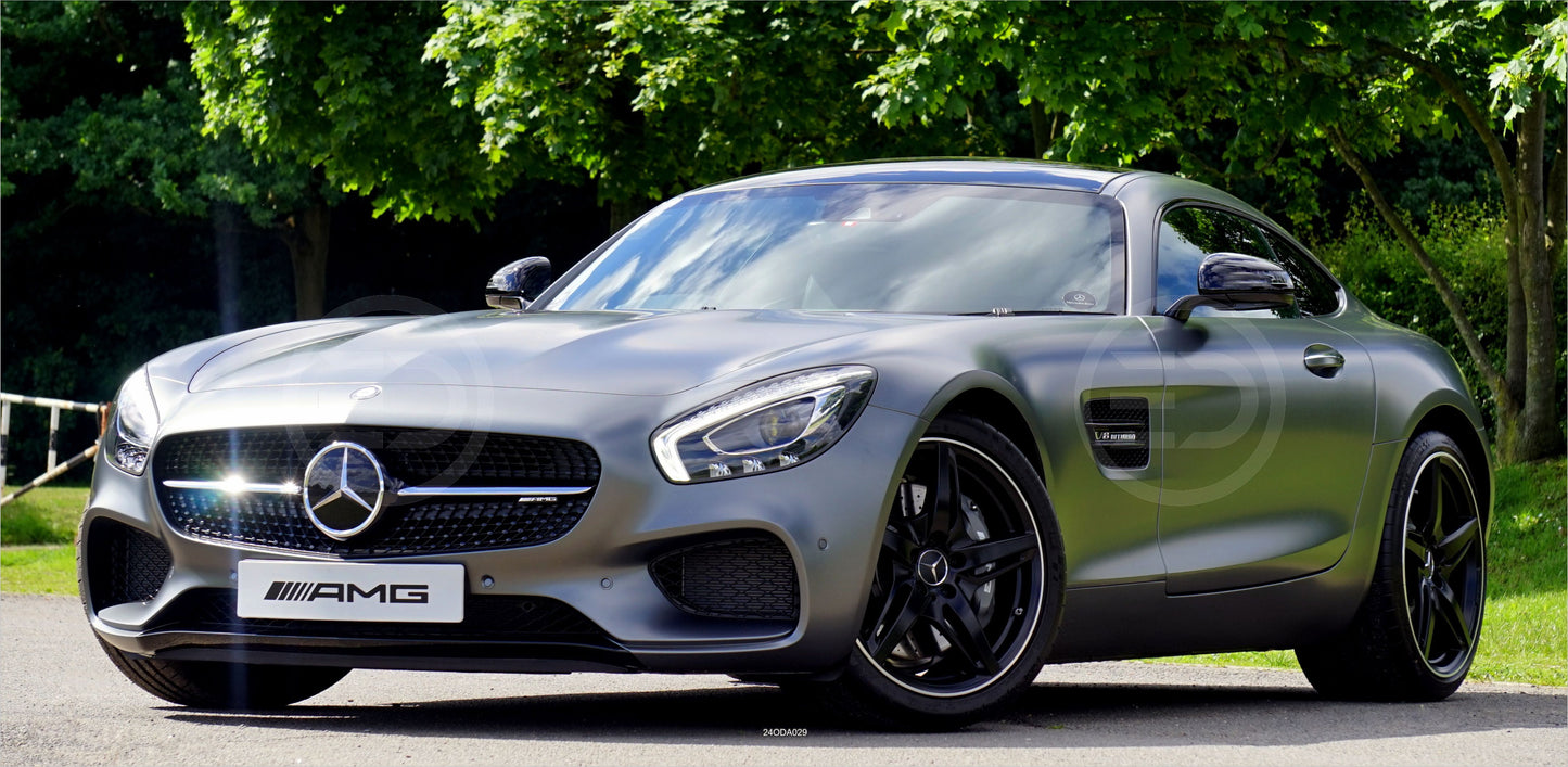 OUTDOOR BILD BANNER GARTENPOSTER WETTERFEST 370x180 AUTO MERCEDES AMG