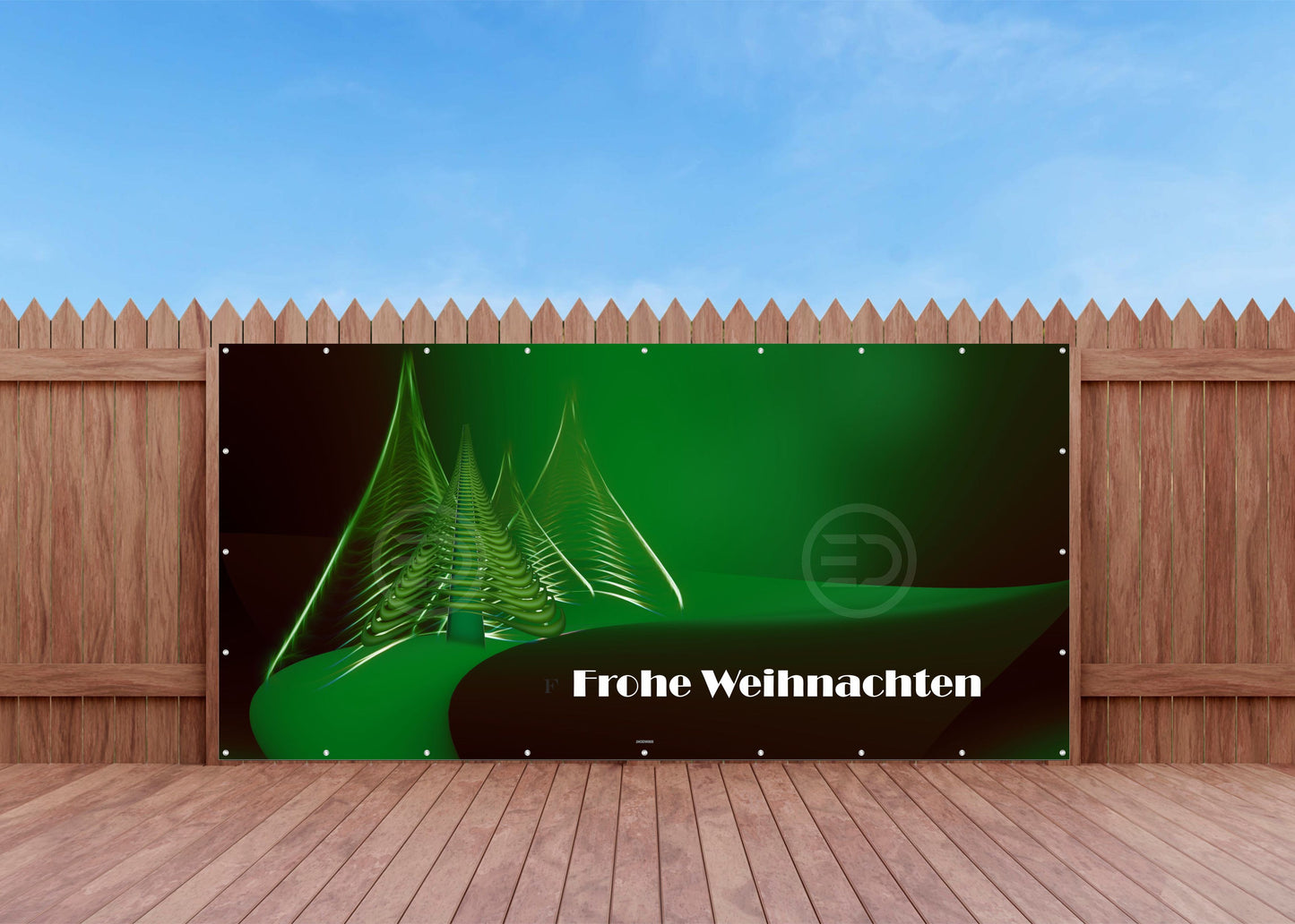 Outdoor Bild Banner Außen Gartenposter wetterfest 370x180 Weihnachten Modern Text