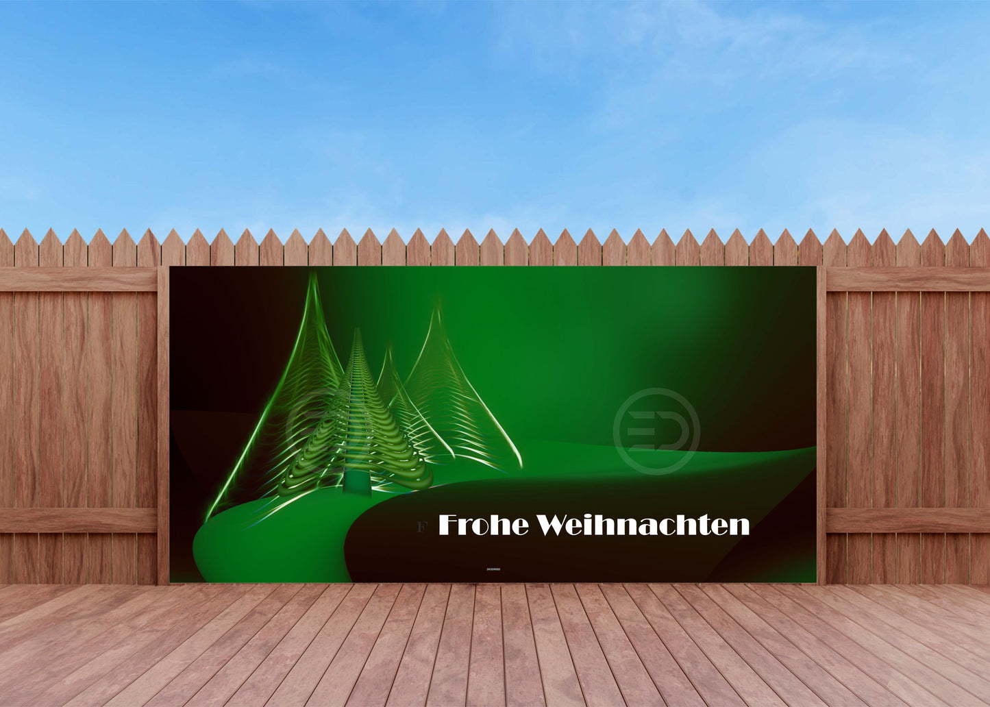 Outdoor Bild Banner Außen Gartenposter wetterfest 370x180 Weihnachten Modern Text