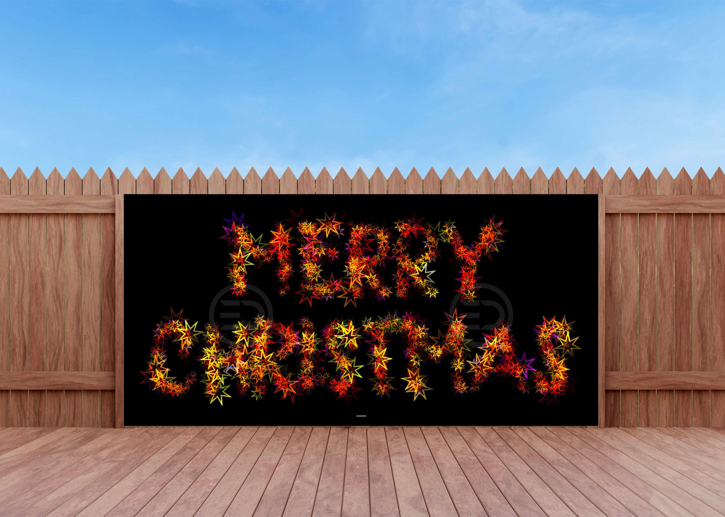 Outdoor Bild Banner Außen Gartenposter wetterfest 370x180 Weihnachten Sterne Text