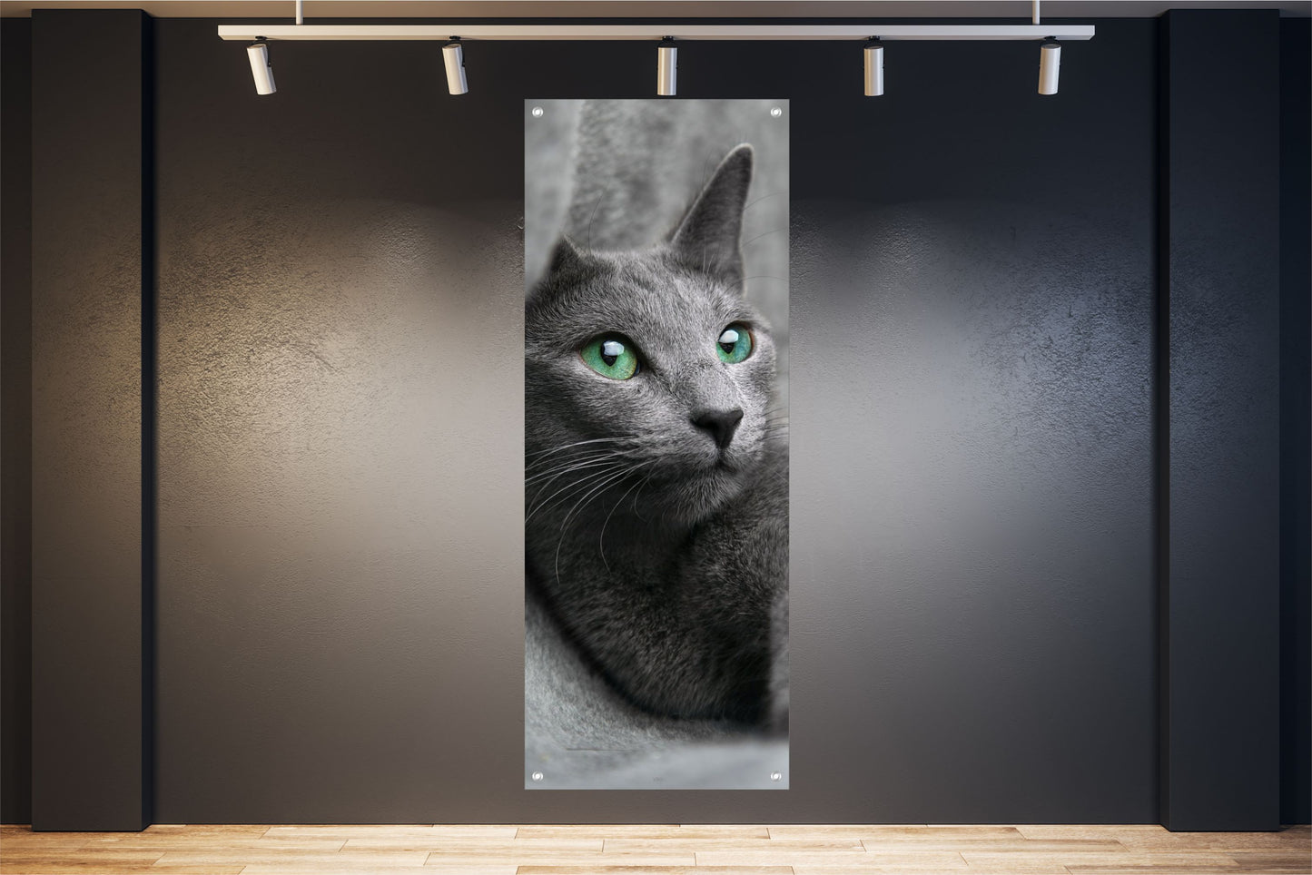 TIER WANDBILDER POSTER DEKO BILDER XXL 60x160 KATZE GRÜNE AUGEN