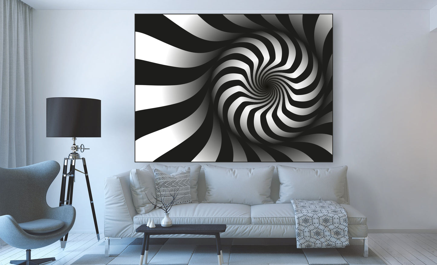 WANDBILD ALURAHMEN XXL 200x150 ABSTRAKTE BILDER WOHNZIMMER KUNST MODERN S/W