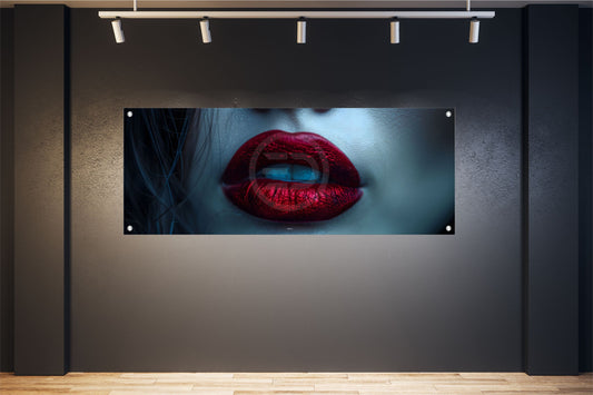 ABSTRAKTE WANDBILDER POSTER DEKO BILDER XXL 160x60 FRAU ROTE LIPPEN