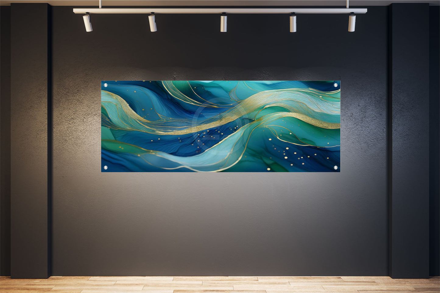 ABSTRAKTE WANDBILDER POSTER DEKO BILDER XXL 160x60 KUNST WELLEN BLAU