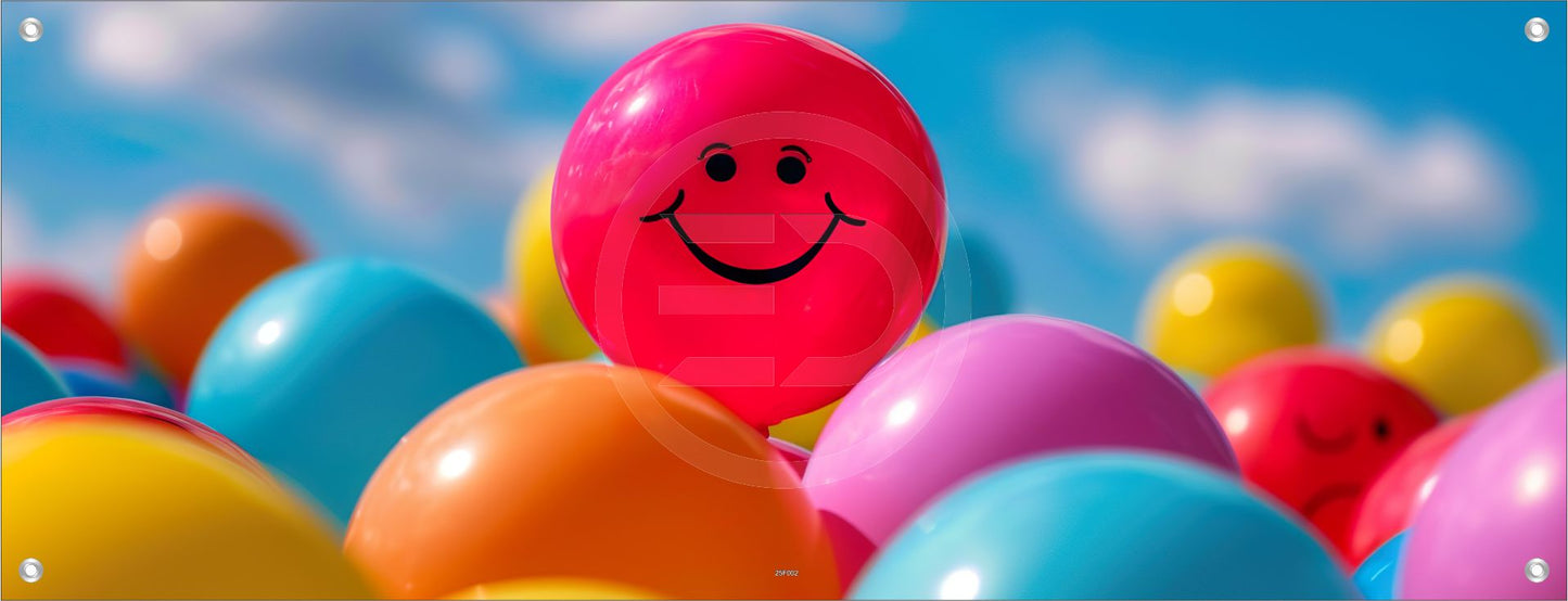FANTASIE WANDBILDER POSTER DEKO BILDER XXL 160x60 LUFTBALLONS GESICHT BUNT