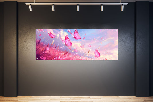 FANTASIE WANDBILDER POSTER DEKO  BILDER XXL 160x60 SCHMETTERLINGE WIESE