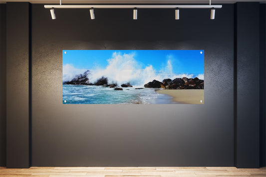 MEER WANDBILD POSTER DEKO BILDER XXL 160x60 STRAND BRANDUNG FELSEN