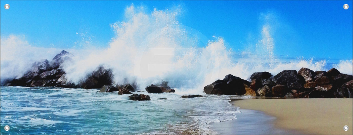 MEER WANDBILD POSTER DEKO BILDER XXL 160x60 STRAND BRANDUNG FELSEN