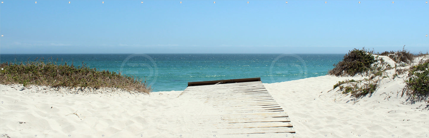 Outdoor Bild Banner Außen Gartenposter wetterfest 560x180 Sand Strand Meer