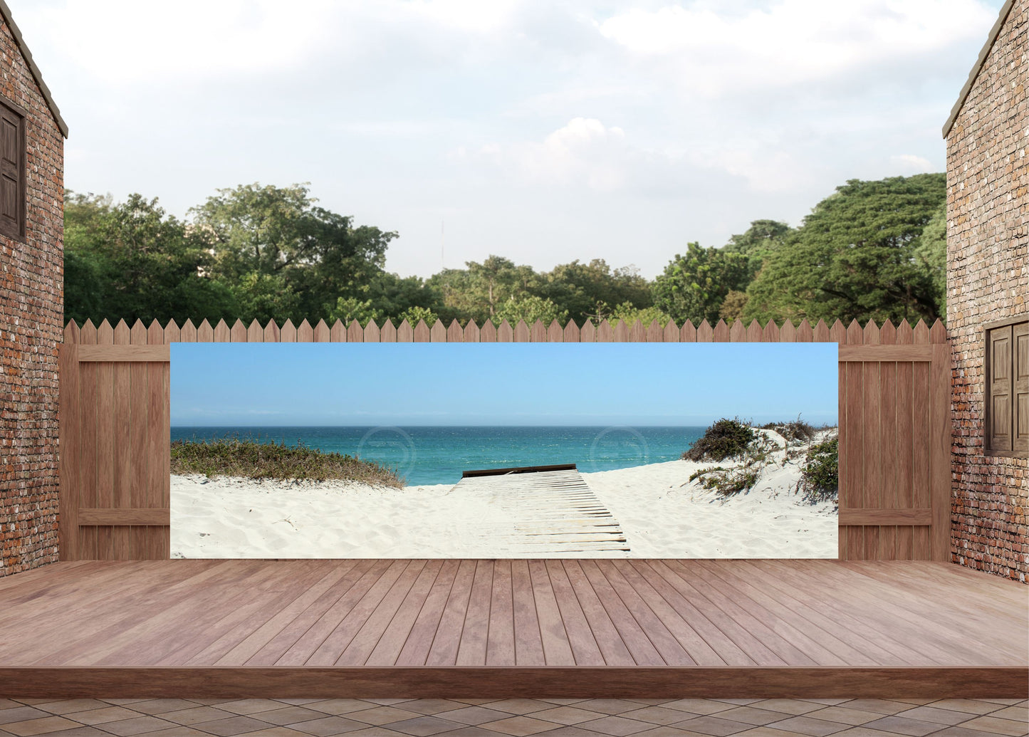Outdoor Bild Banner Außen Gartenposter wetterfest 560x180 Sand Strand Meer