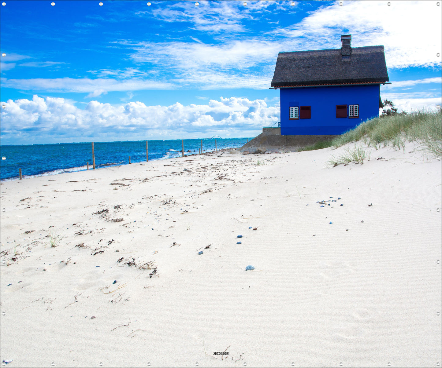 Outdoor Bild Banner Außen Gartenposter wetterfest 300x250cm Meer Strand Haus