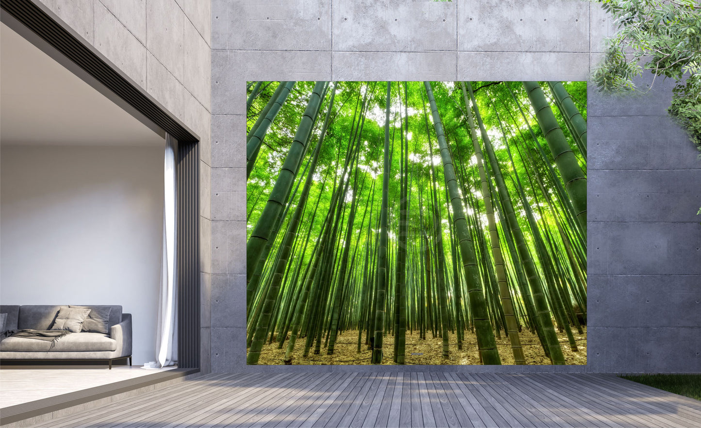 Outdoor Bild Banner Außen Gartenposter wetterfest XXL 300x250 Natur Bambus Groß
