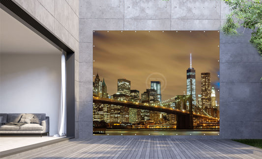 Outdoor Bild Banner Außen Gartenposter wetterfest XXL 300x250 USA Skyline