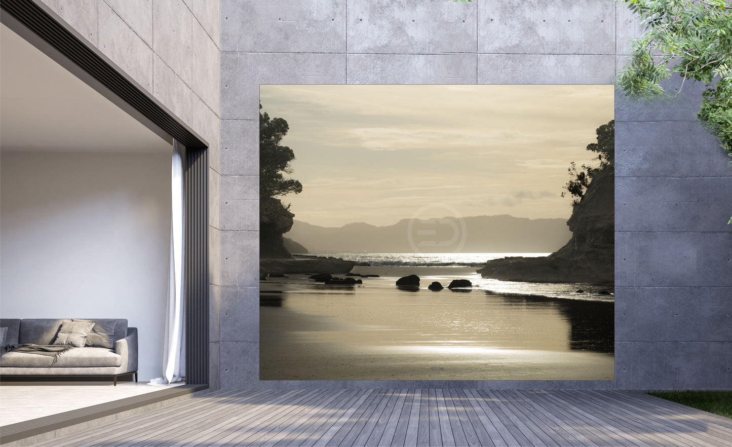 Outdoor Bild Banner Außen Gartenposter wetterfest XXL 300x250 Natur Meer Abend