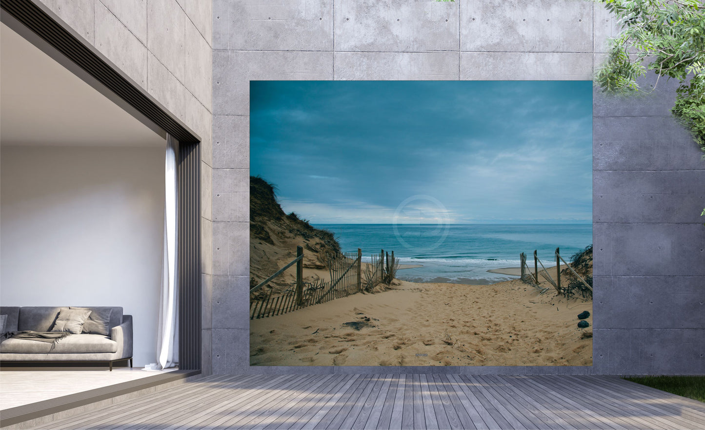 Outdoor Bild Banner Außen Gartenposter wetterfest 300x250cm Meer Natur Dünen