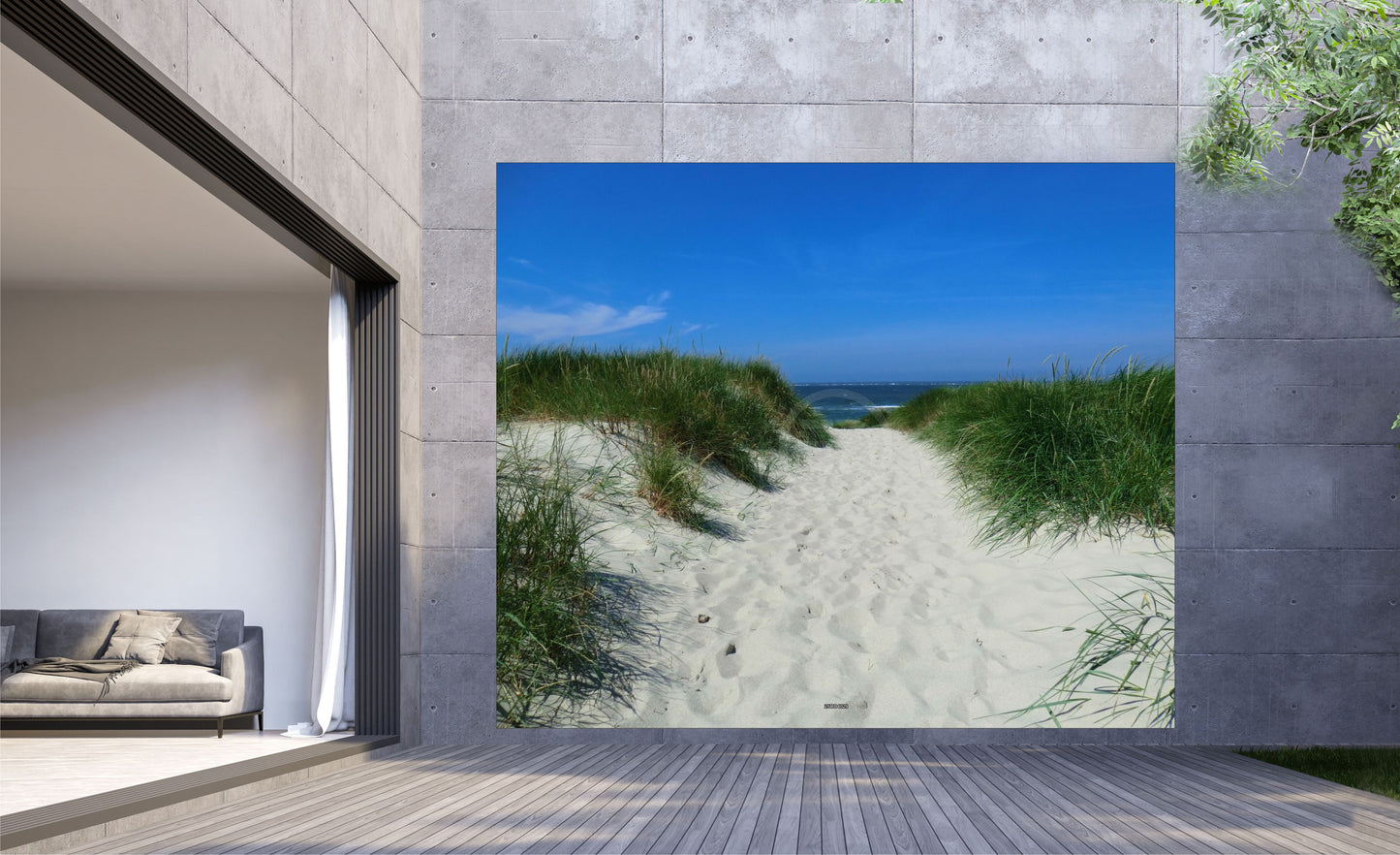 Outdoor Bild Banner Außen Gartenposter wetterfest XXL 300x250 Sand Dünen Meer
