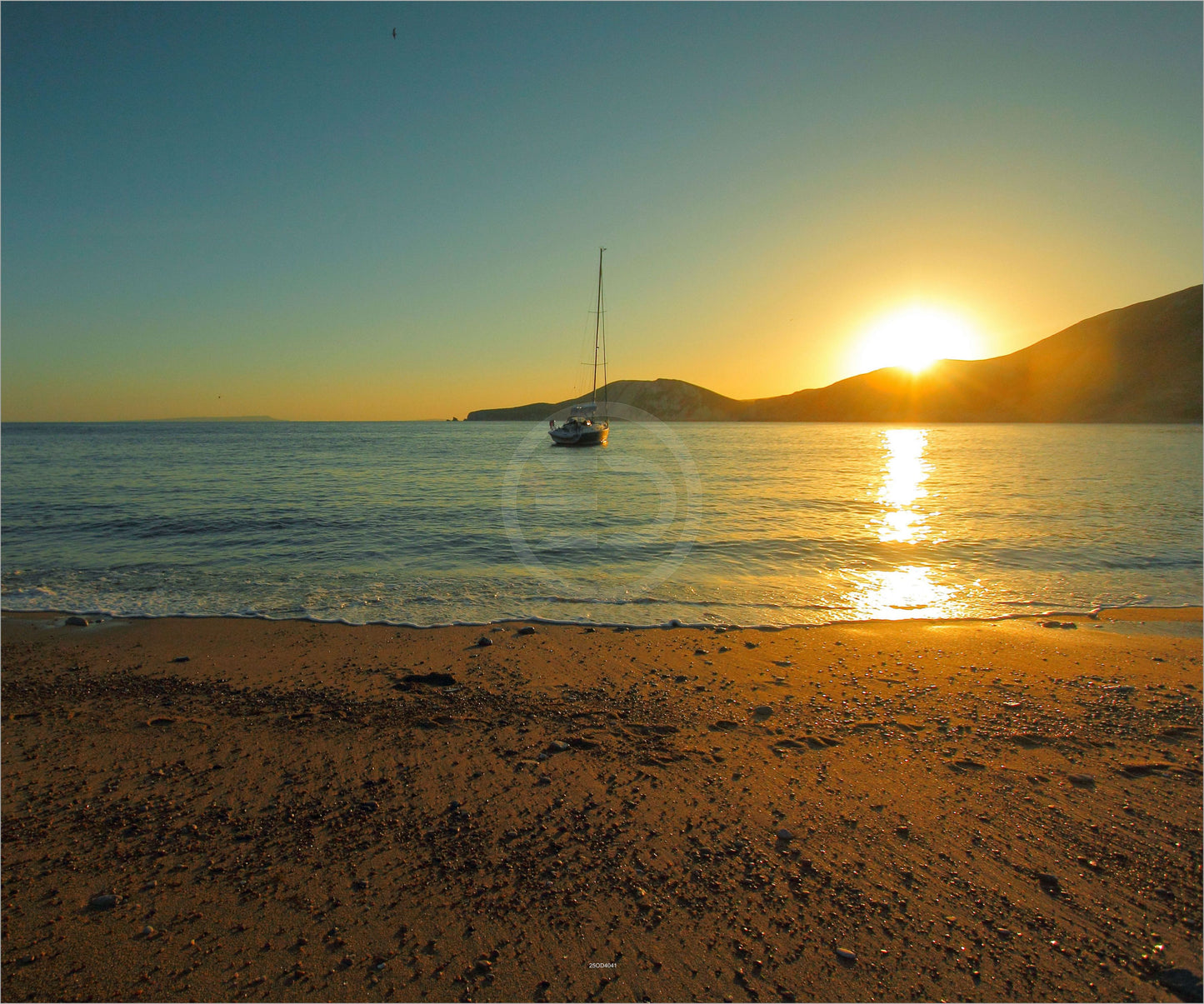 Outdoor Bild Banner Gartenposter Außen wetterfest XXL 300x250 Abend Boot Bucht Meer