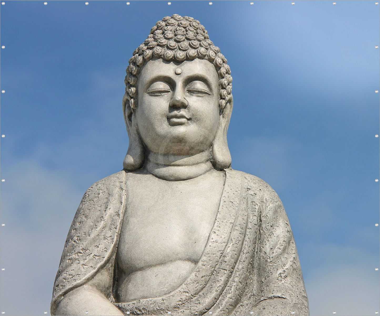 Outdoor Bild Banner Gartenposter Außen wetterfest XXL 300x250 Blauer Himmel Buddha