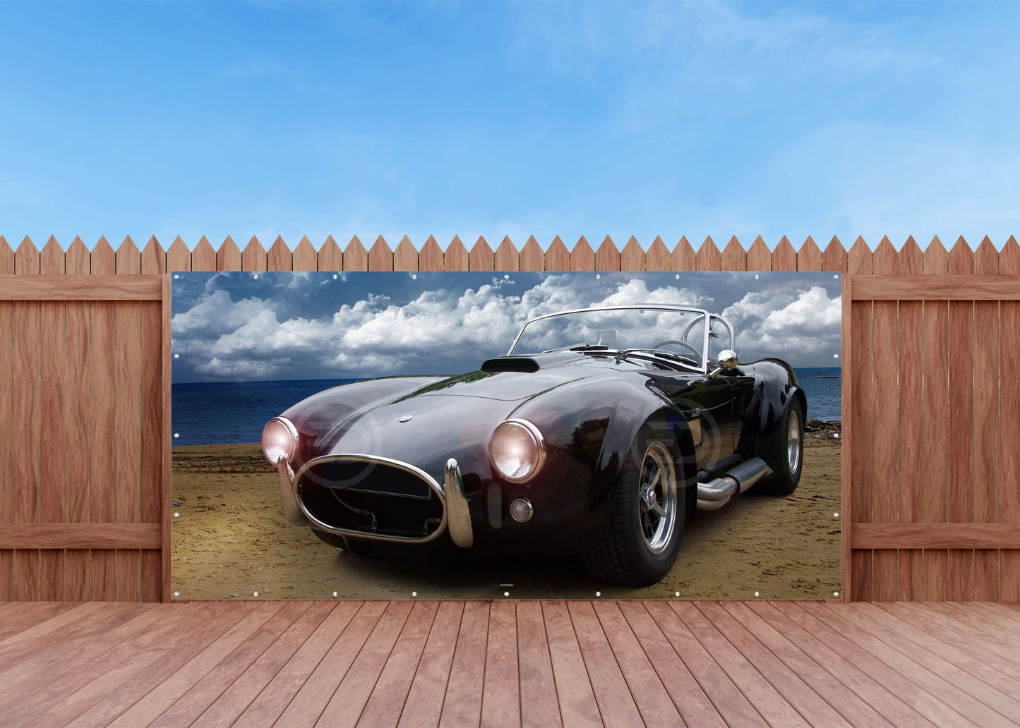 OUTDOOR BILD BANNER GARTENPOSTER AUSSEN WETTERFEST 370x180 AUTO SPORTWAGEN