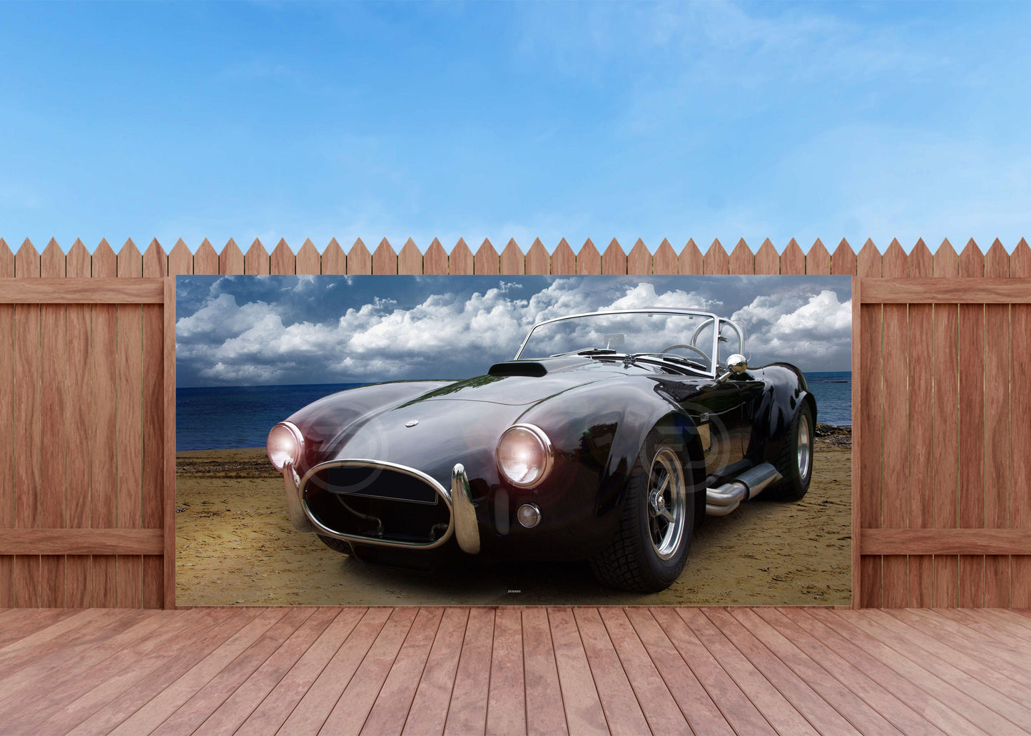 OUTDOOR BILD BANNER GARTENPOSTER AUSSEN WETTERFEST 370x180 AUTO SPORTWAGEN