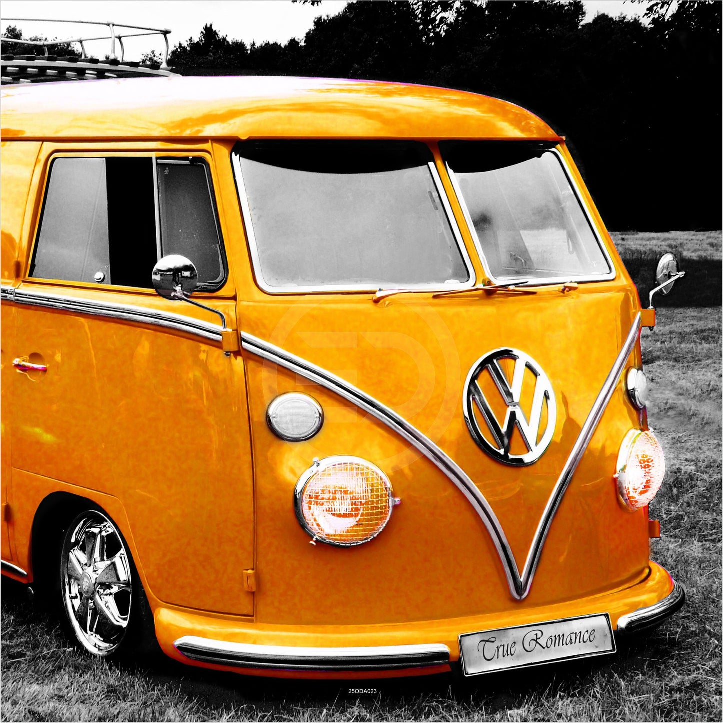 OUTDOOR BILD BANNER GARTENPOSTER AUSSEN WETTERFEST 180x180 AUTO VW BULLI OLDTIMER