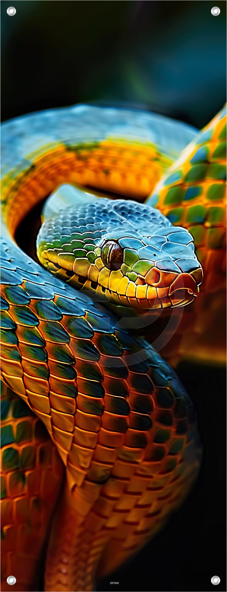 WANDBILD POSTER BILDER XXL 60x160 TIER REPTILIEN SCHLANGE BUNT INNEN AUSSEN