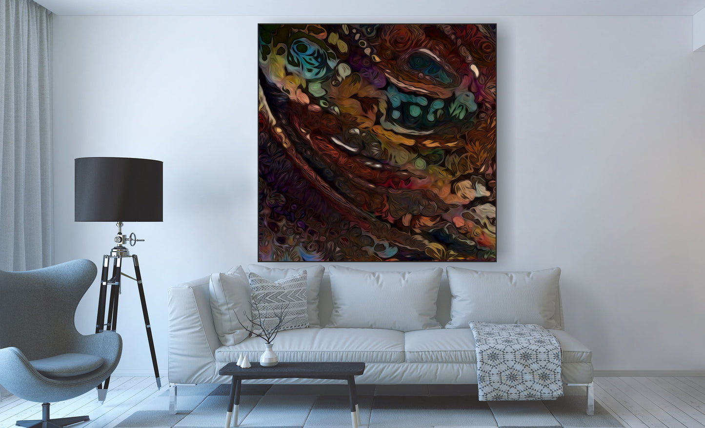 WANDBILDER ALURAHMEN ABSTRAKTE BILDER WOHNZIMMER 150x150 KUNST FARBIG