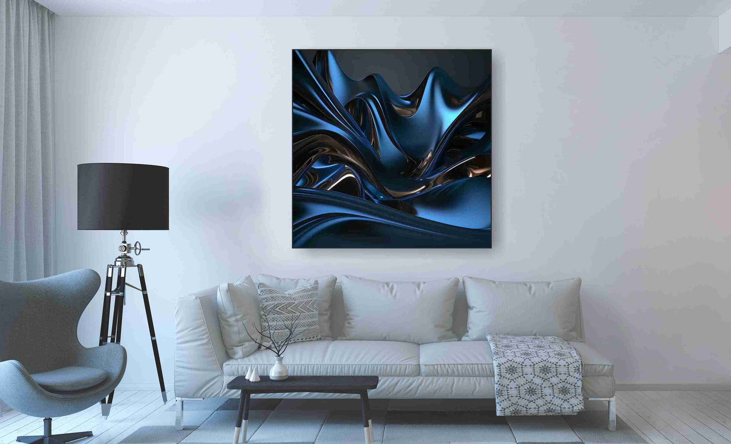 WANDBILD ALURAHMEN XXL ABSTRAKTE BILDER WOHNZIMMER 120x120 DIGITAL KUNST