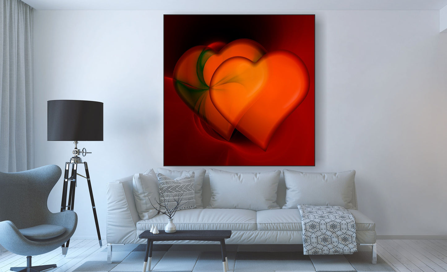 WANDBILDER ALURAHMEN ABSTRAKTE BILDER WOHNZIMMER 150x150 HERZEN KUNST