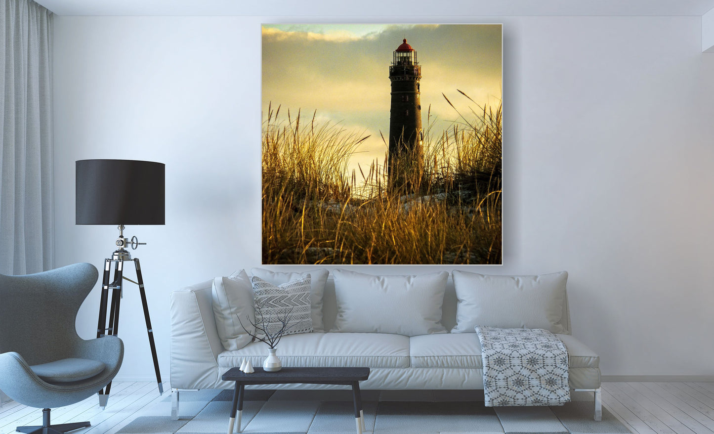 WANDBILDER MIT RAHMEN NATUR BILDER XXL MODERN WOHNZIMMER LEUCHTTURM