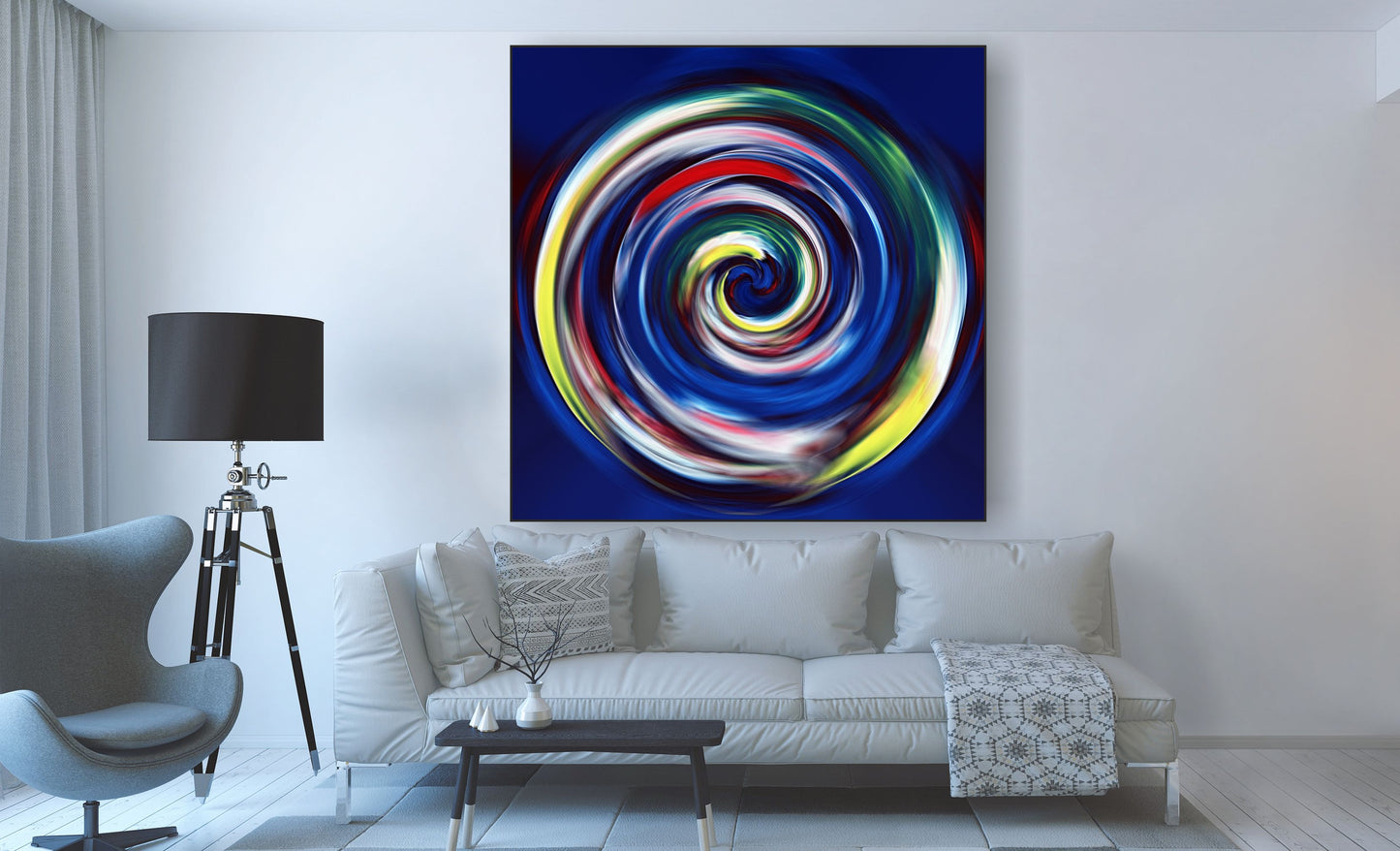 WANDBILDER MIT RAHMEN ABSTRAKT BILDER XXL MODERN WOHNZIMMER KUNST KREIS BUNT