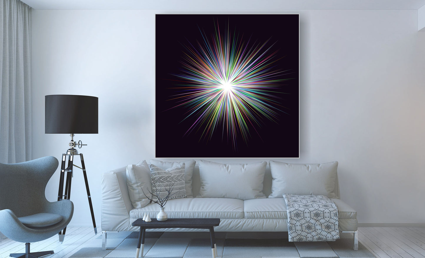 WANDBILDER ALURAHMEN ABSTRAKTE BILDER WOHNZIMMER 150x150 LICHT DIGITAL
