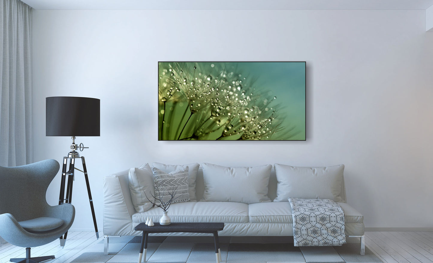 WANDBILDER ALURAHMEN NATUR BILDER WOHNZIMMER 150x80 PUSTEBLUME