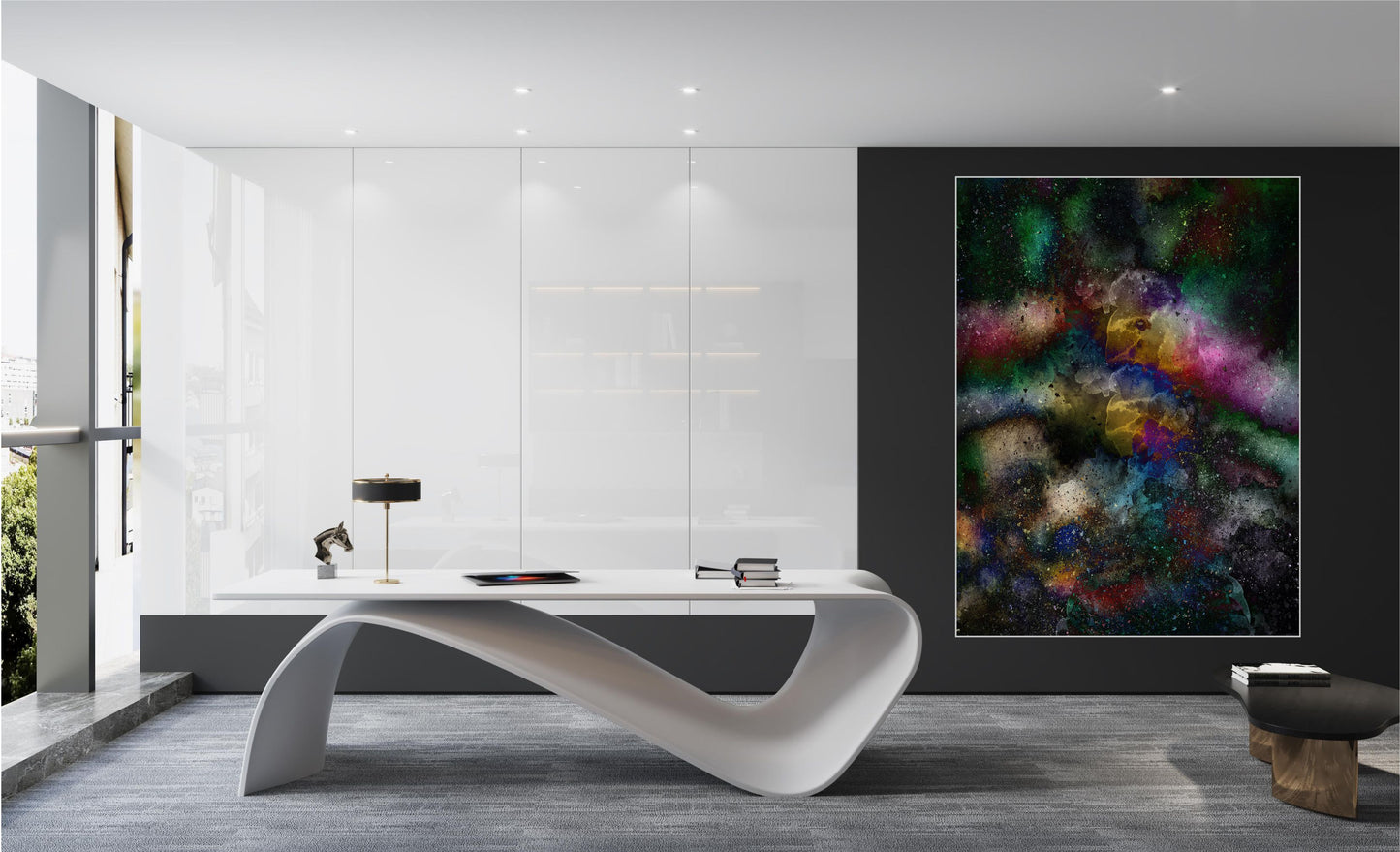 WANDBILDER MIT RAHMEN ABSTRAKT BILDER XXL MODERN WOHNZIMMER KUNST BLACK