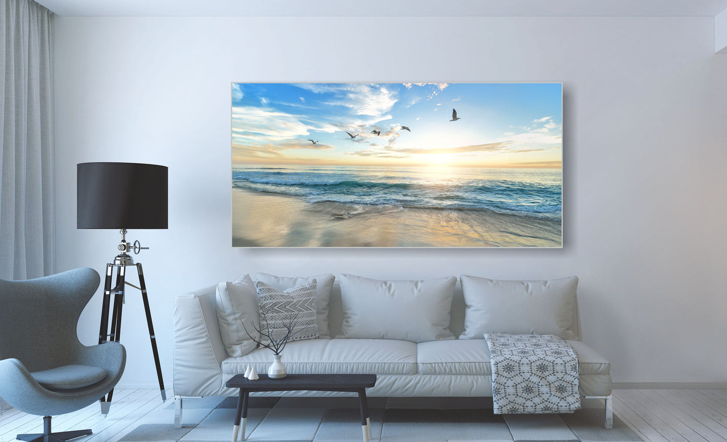 WANDBILDER ALURAHMEN XXL NATUR BILDER 200x100 WOHNZIMMER STRAND MEER