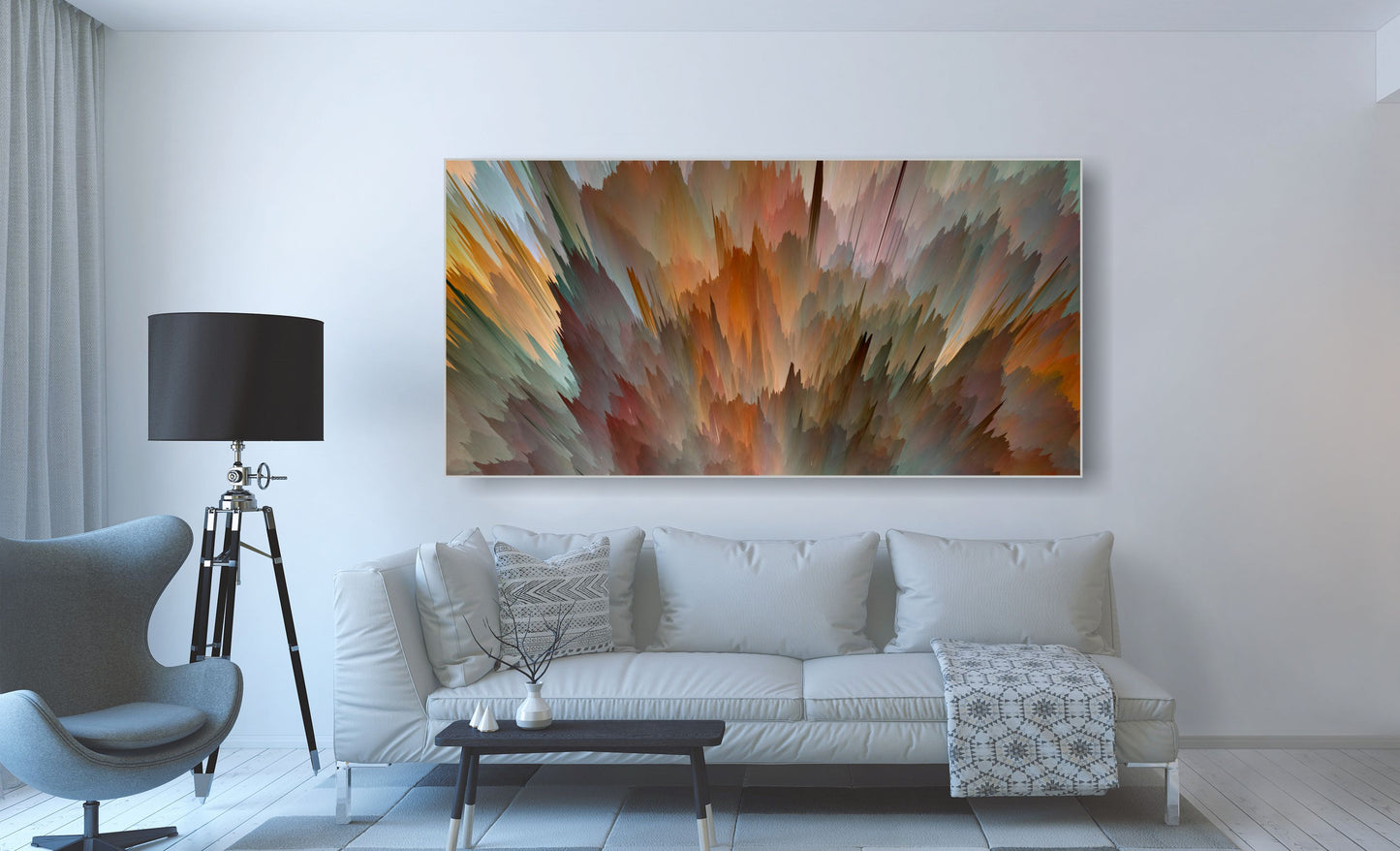 WANDBILDER ALURAHMEN XXL ABSTRAKTE BILDER 100x200 WOHNZIMMER KUNST GEWISCHT