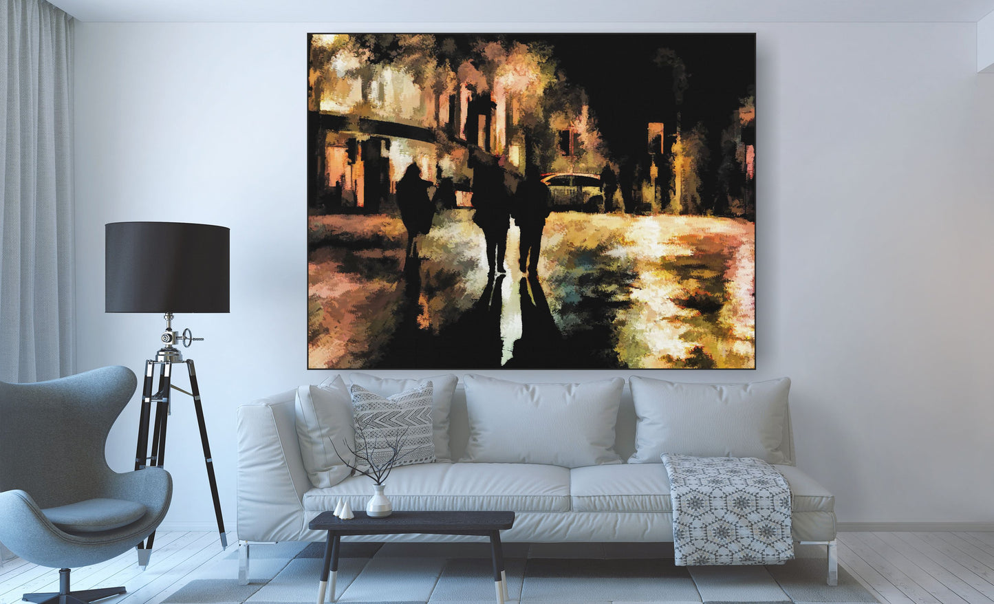 WANDBILDER MIT RAHMEN ABTRAKT BILDER XXL MODERN WOHNZIMMER MALEREI STADT
