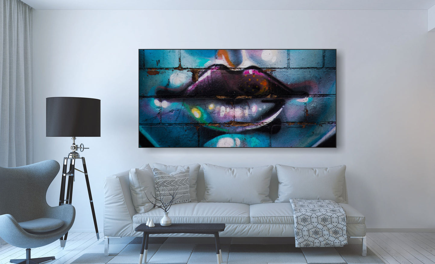 WANDBILDER ALURAHMEN XXL ABSTRAKTE BILDER 200x100 WOHNZIMMER GRAFFITI KUNST