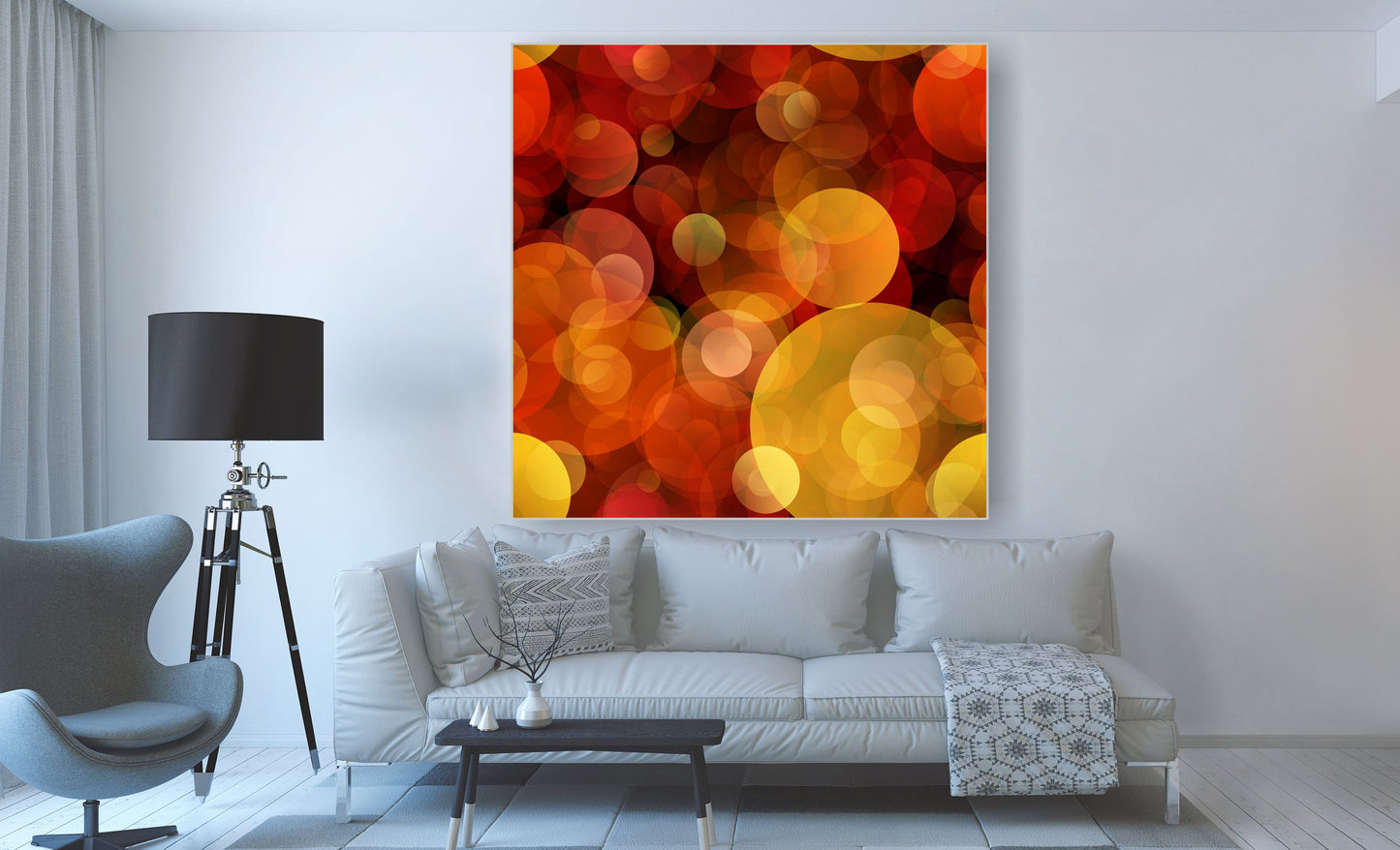 WANDBILDER MIT RAHMEN ABSTRAKT BILDER XXL MODERN WOHNZIMMER KREISE KUNST