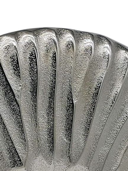 DEKORATIVE COLMORE SKULPTUR RUND ABSTRAKT H 34cm ALU RAW SILBER DESIGN MODERN