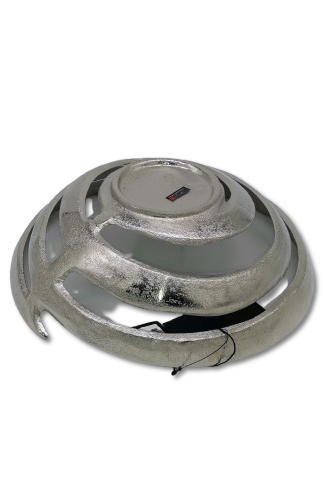 COLMORE DEKO SCHALE DESIGN OFFEN Ø 30 cm TISCHDEKO TELLER ALU RAW SILBER MODERN