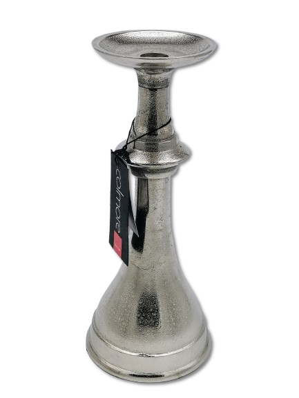 COLMORE DEKO KERZENHALTER KERZENSTÄNDER Ø13 cm H 30 cm ALU RAW SILBER MODERN