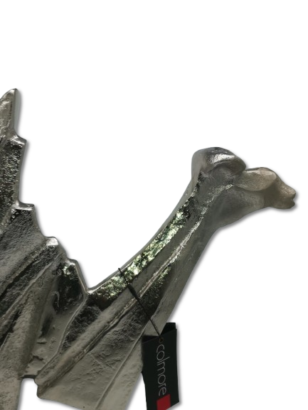 GROSSE COLMORE DEKO SKULPTUR ABSTRAKT DESIGN KAMEL H 60 cm FIGUR TIERE MODERN SILBER