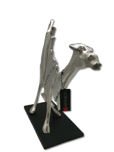 GROSSE COLMORE DEKO SKULPTUR ABSTRAKT DESIGN KAMEL H 60 cm FIGUR TIERE MODERN SILBER