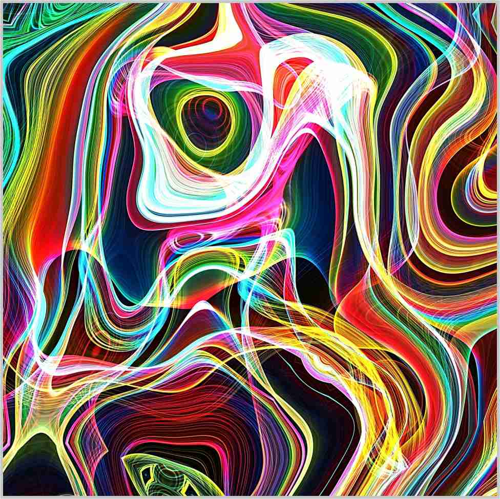 WANDBILD ALURAHMEN XXL ABSTRAKTE BILDER WOHNZIMMER 120x120 BUNT MODERN