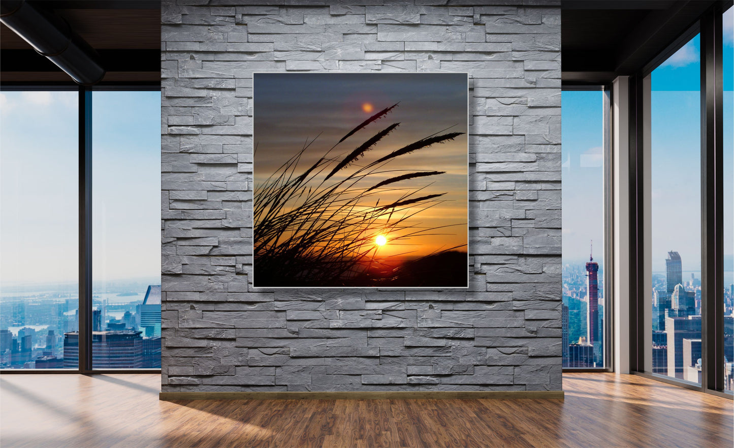WANDBILDER MIT RAHMEN NATUR BILDER XXL MODERN WOHNZIMMER ABENDSONNE