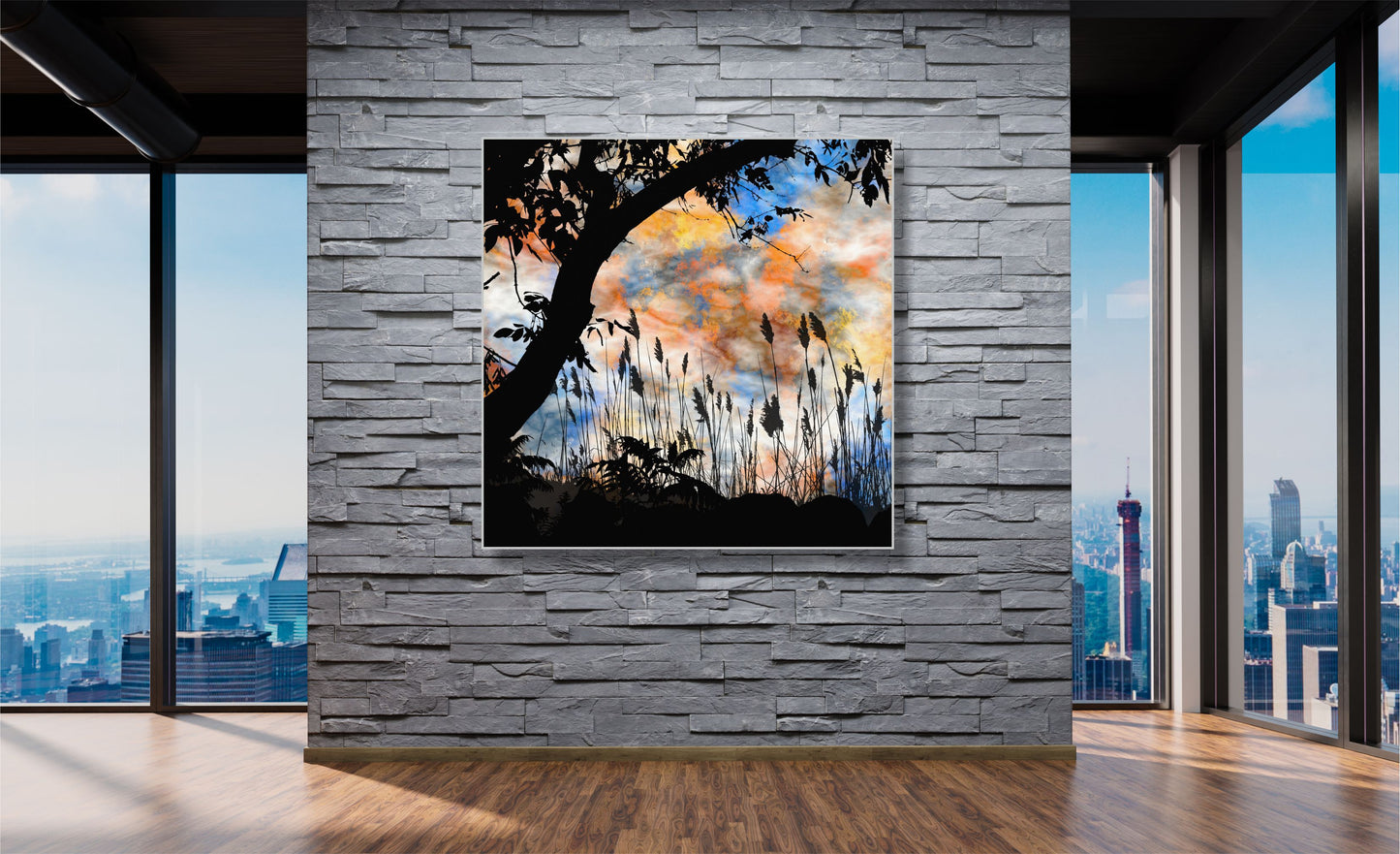 WANDBILDER MIT RAHMEN ABSTRAKT BILDER XXL MODERN WOHNZIMMER MALEREI BAUM