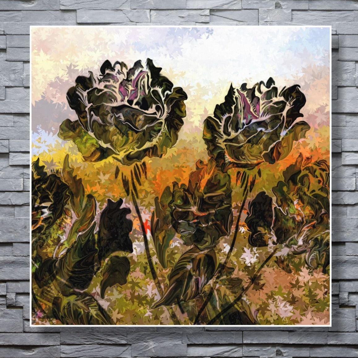 WANDBILDER MIT RAHMEN ABSTRAKT BILDER XXL MODERN WOHNZIMMER MALEREI BLUMEN