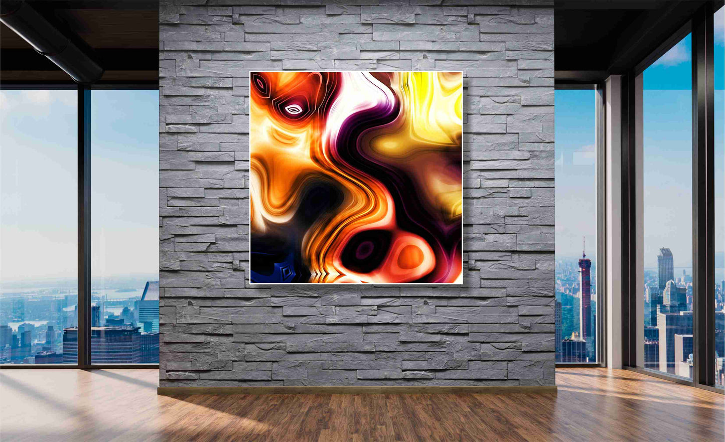 WANDBILD ALURAHMEN XXL ABSTRAKTE BILDER WOHNZIMMER 120x120 MODERNE KUNST