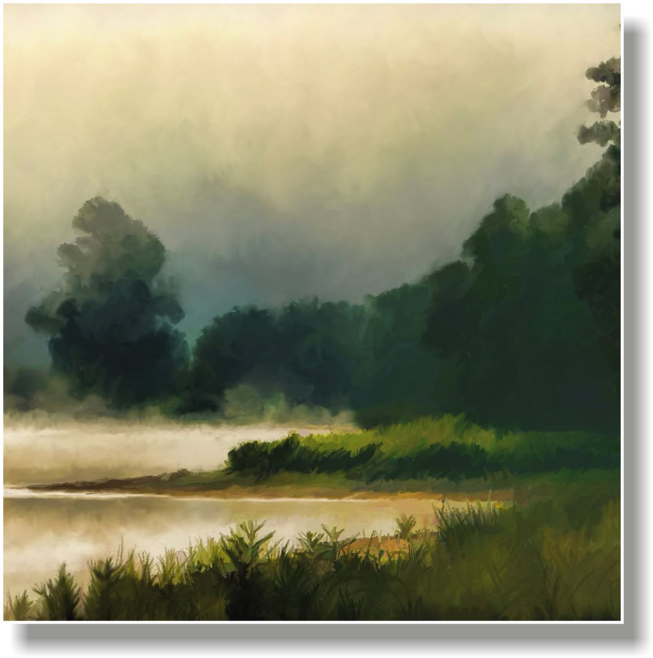 WANDBILDER ALURAHME NATUR BILDER WOHNZIMMER 150x150 LANDSCHAFT MALEREI